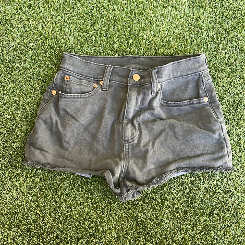 Black Pink Jean Shorts